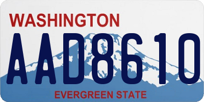 WA license plate AAD8610