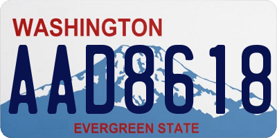 WA license plate AAD8618