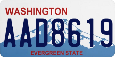 WA license plate AAD8619