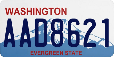 WA license plate AAD8621