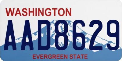 WA license plate AAD8629