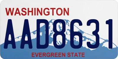 WA license plate AAD8631