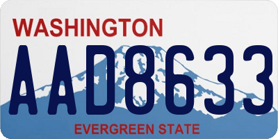 WA license plate AAD8633