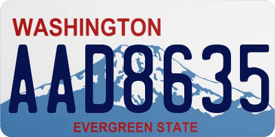 WA license plate AAD8635