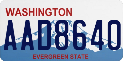 WA license plate AAD8640