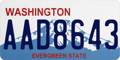 WA license plate AAD8643
