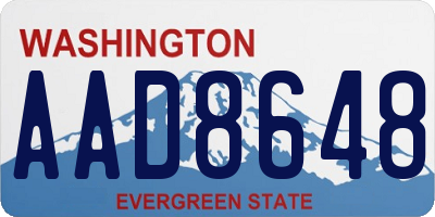 WA license plate AAD8648
