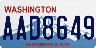WA license plate AAD8649