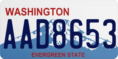 WA license plate AAD8653