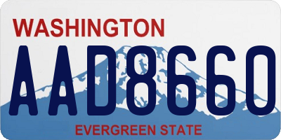 WA license plate AAD8660
