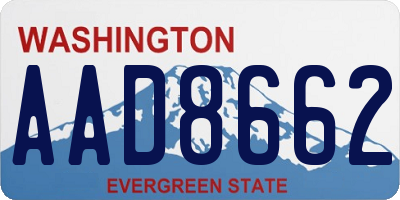 WA license plate AAD8662