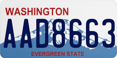 WA license plate AAD8663