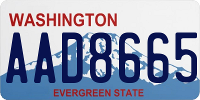 WA license plate AAD8665