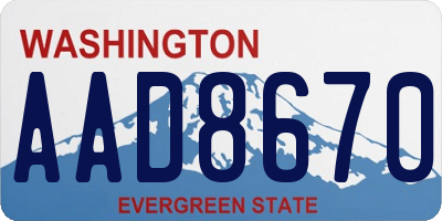 WA license plate AAD8670
