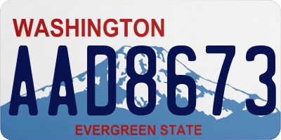 WA license plate AAD8673