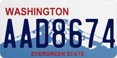 WA license plate AAD8674
