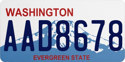 WA license plate AAD8678