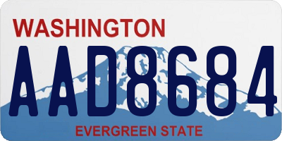 WA license plate AAD8684