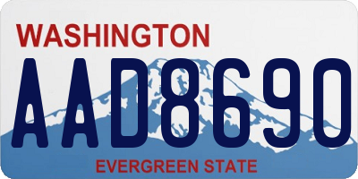 WA license plate AAD8690