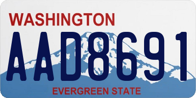 WA license plate AAD8691