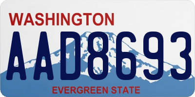 WA license plate AAD8693