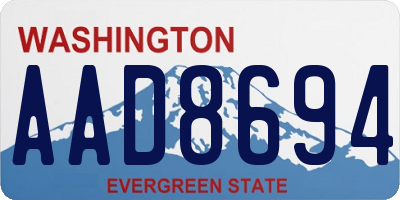 WA license plate AAD8694