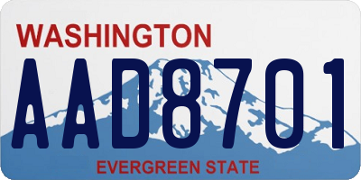 WA license plate AAD8701
