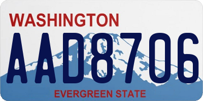 WA license plate AAD8706