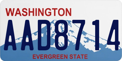 WA license plate AAD8714