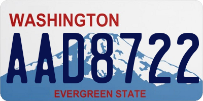 WA license plate AAD8722