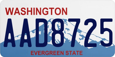 WA license plate AAD8725