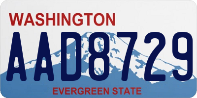 WA license plate AAD8729