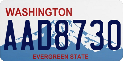 WA license plate AAD8730