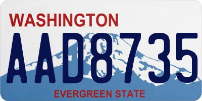 WA license plate AAD8735