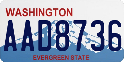 WA license plate AAD8736