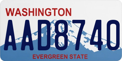 WA license plate AAD8740