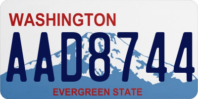WA license plate AAD8744