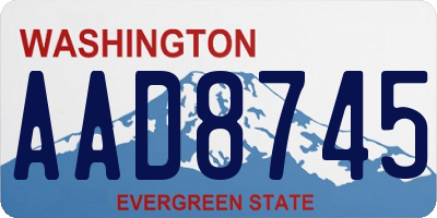 WA license plate AAD8745
