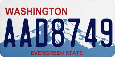 WA license plate AAD8749