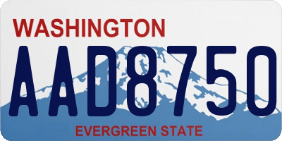 WA license plate AAD8750