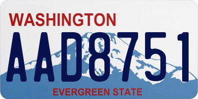 WA license plate AAD8751