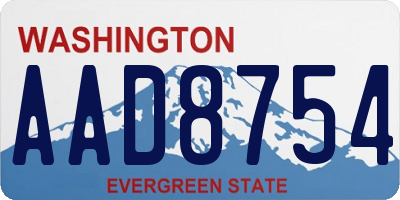 WA license plate AAD8754