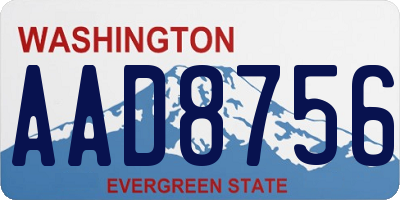 WA license plate AAD8756