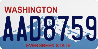 WA license plate AAD8759
