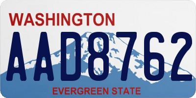 WA license plate AAD8762