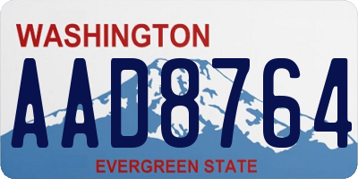 WA license plate AAD8764