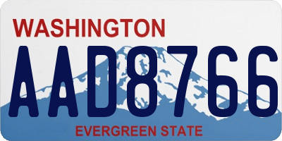 WA license plate AAD8766