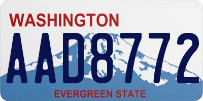 WA license plate AAD8772