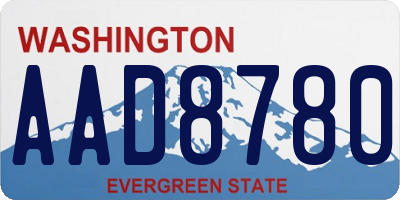 WA license plate AAD8780