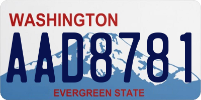 WA license plate AAD8781